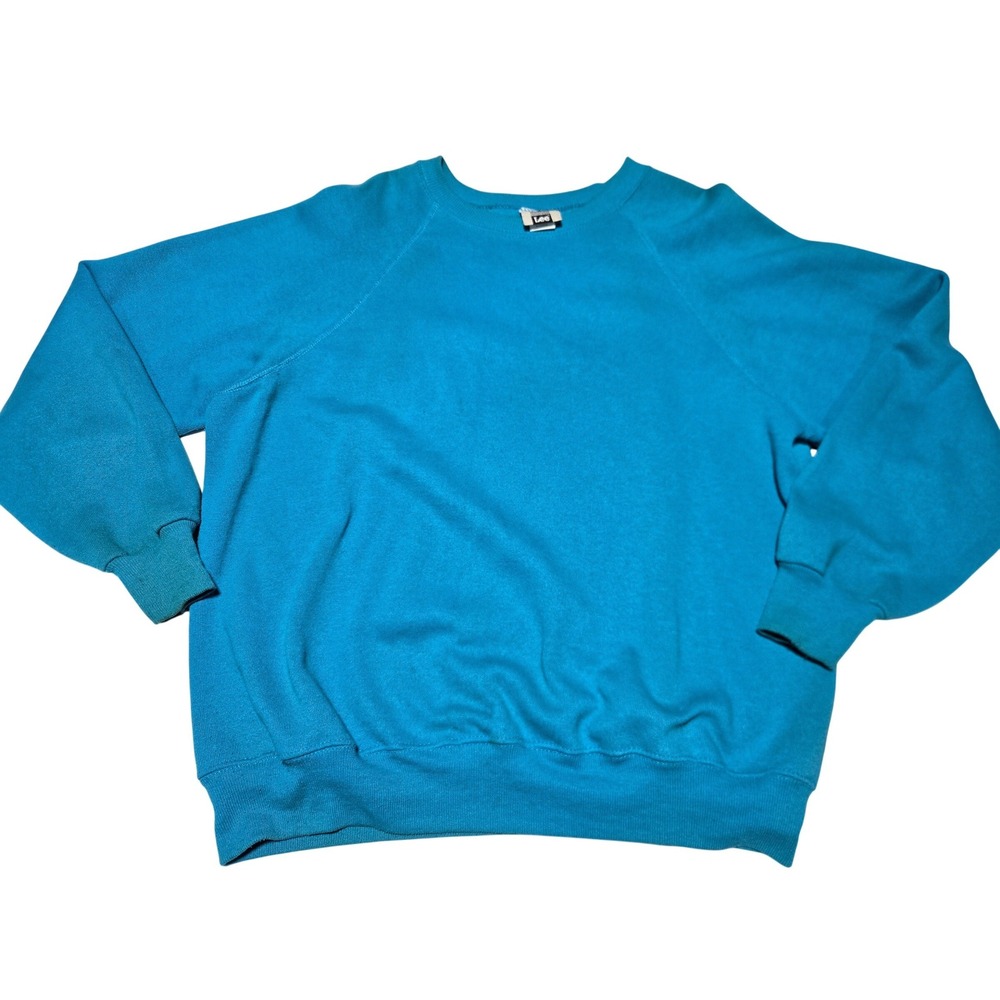 Vintage Lee Teal Crewneck Sweatshirt USA Made Raglan Classic-Core Men's XL‎